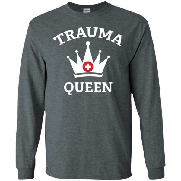 trauma queen long sleeve - dark heather