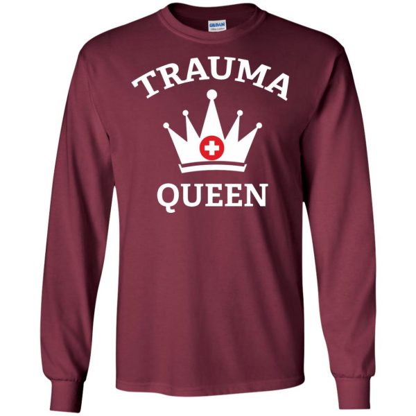 trauma queen long sleeve - maroon