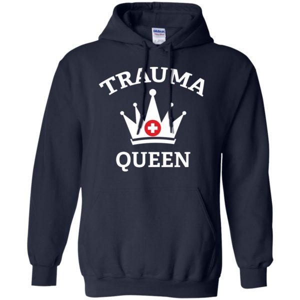 trauma queen hoodie - navy blue