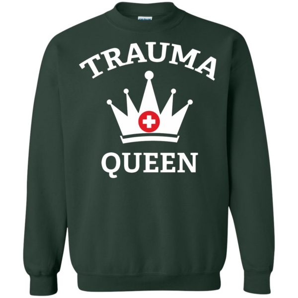 trauma queen sweatshirt - forest green