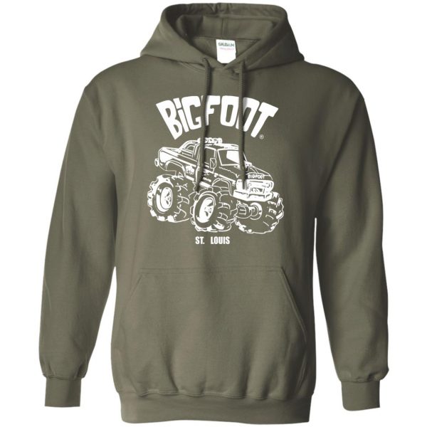 bigfoot monster truck hoodie - military green