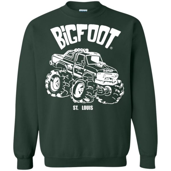 bigfoot monster truck sweatshirt - forest green