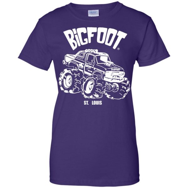 bigfoot monster truck womens t shirt - lady t shirt - purple