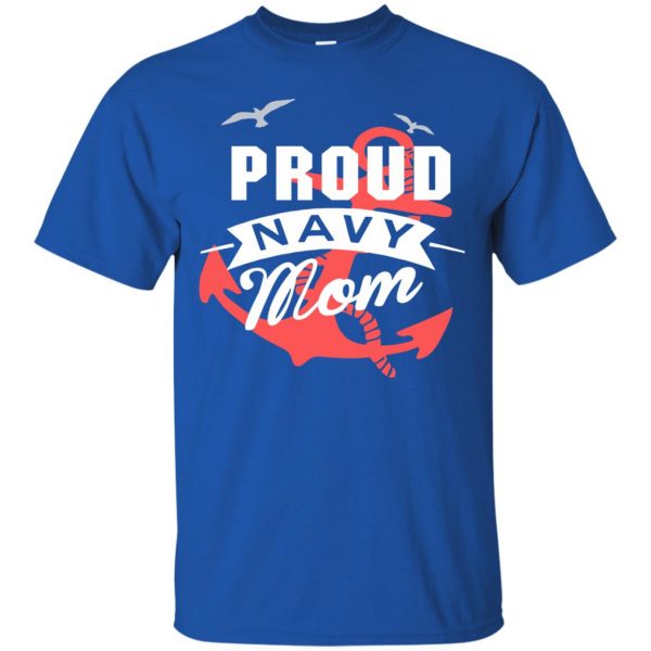 navy mom t shirt - royal blue