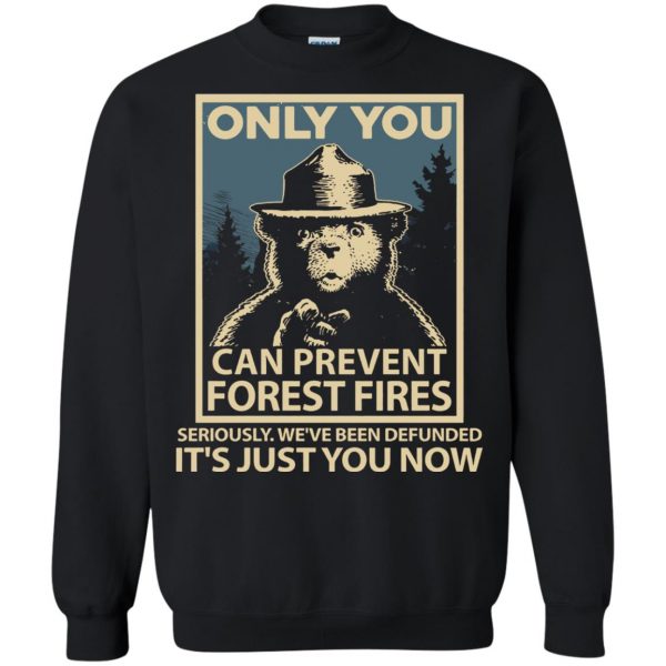only you can prevent forest fires sweatshirt - black