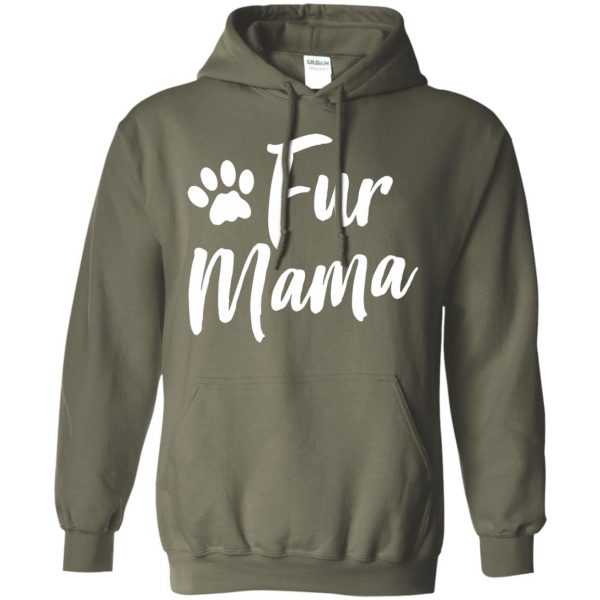fur mama hoodie - military green