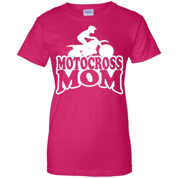 motocross mom womens t shirt - lady t shirt - pink heliconia