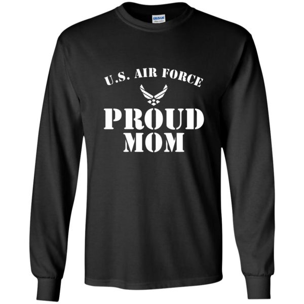 proud air force mom long sleeve - black