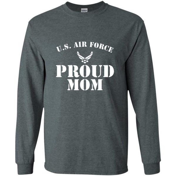 proud air force mom long sleeve - dark heather
