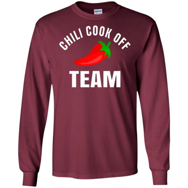 chili cook off long sleeve - maroon