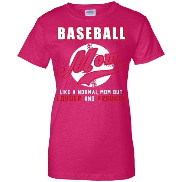 baseballs for moms womens t shirt - lady t shirt - pink heliconia