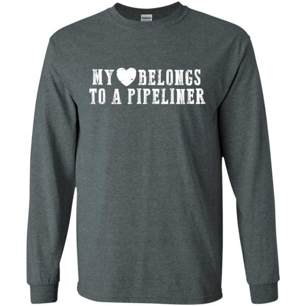 pipeliners girlfriend long sleeve - dark heather