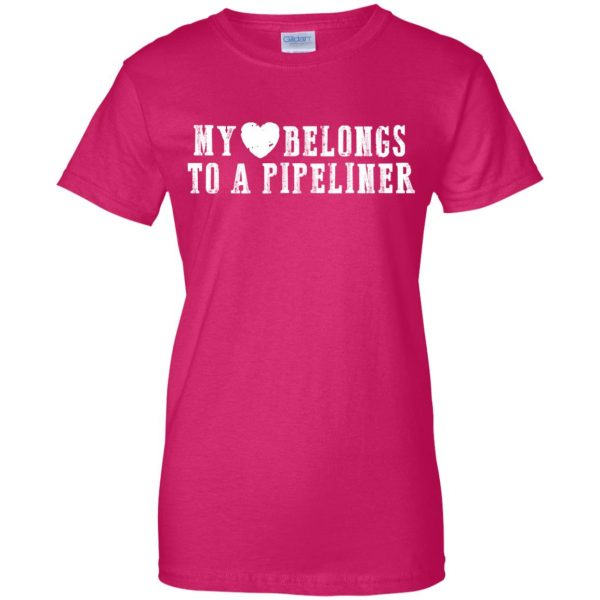 pipeliners girlfriend womens t shirt - lady t shirt - pink heliconia