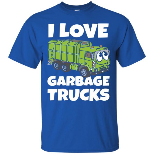 garbage truck t shirt - royal blue