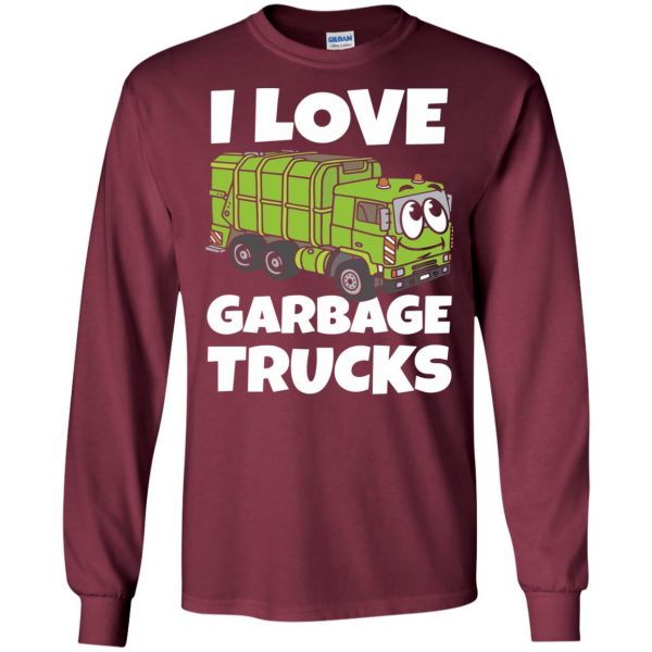 garbage truck long sleeve - maroon
