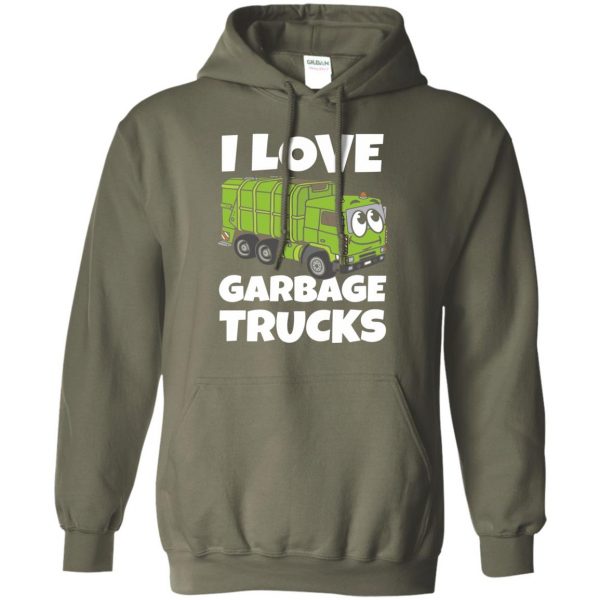 garbage truck hoodie - military green