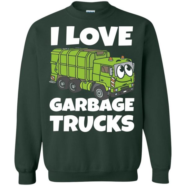 garbage truck sweatshirt - forest green