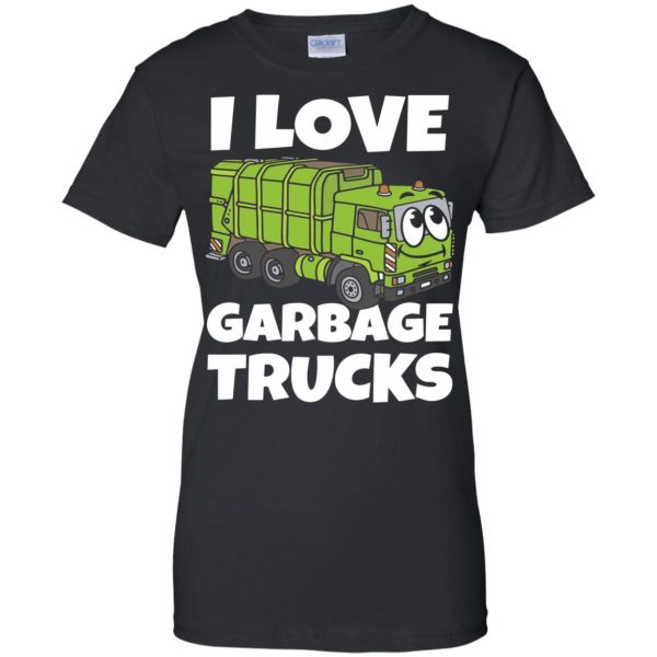 garbage truck womens t shirt - lady t shirt - black