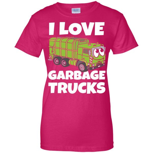 garbage truck womens t shirt - lady t shirt - pink heliconia