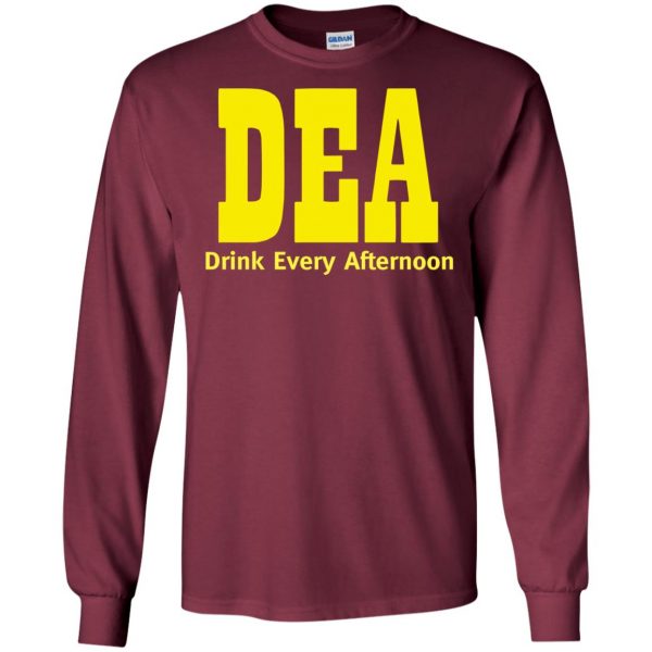 drink every afternoon long sleeve - maroon