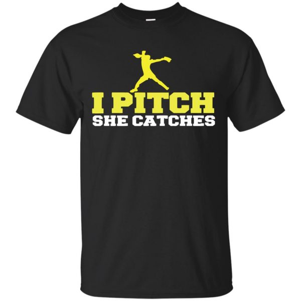 i pitch she catches shirt - black