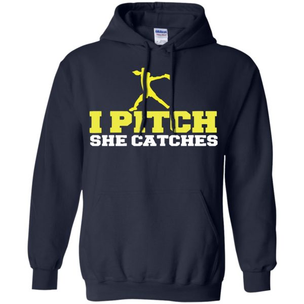i pitch she catches hoodie - navy blue