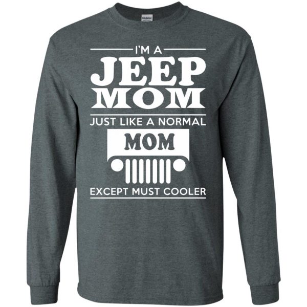 jeep mom long sleeve - dark heather