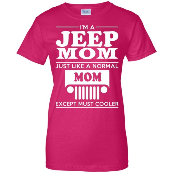 jeep mom womens t shirt - lady t shirt - pink heliconia