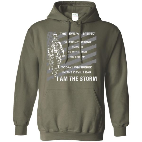 i am the storm hoodie - military green