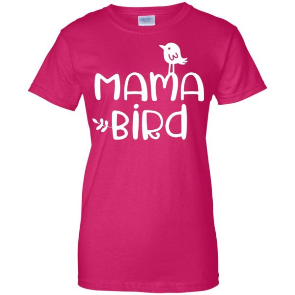 momma bird womens t shirt - lady t shirt - pink heliconia