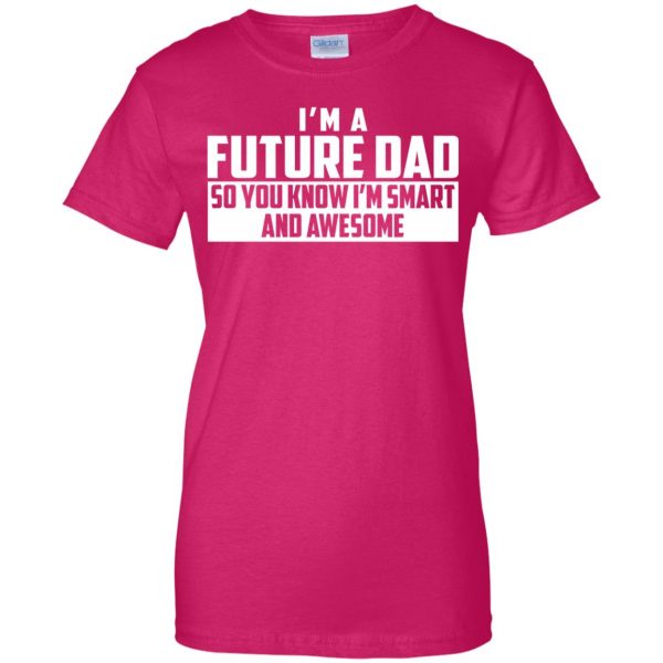 future daddy womens t shirt - lady t shirt - pink heliconia