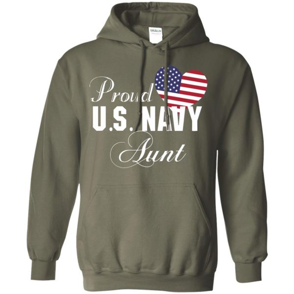 navy aunt hoodie - military green