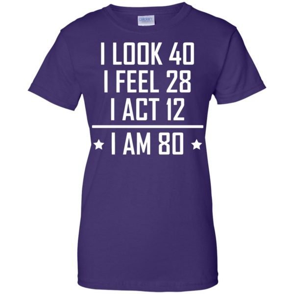 80th birthday funny womens t shirt - lady t shirt - purple