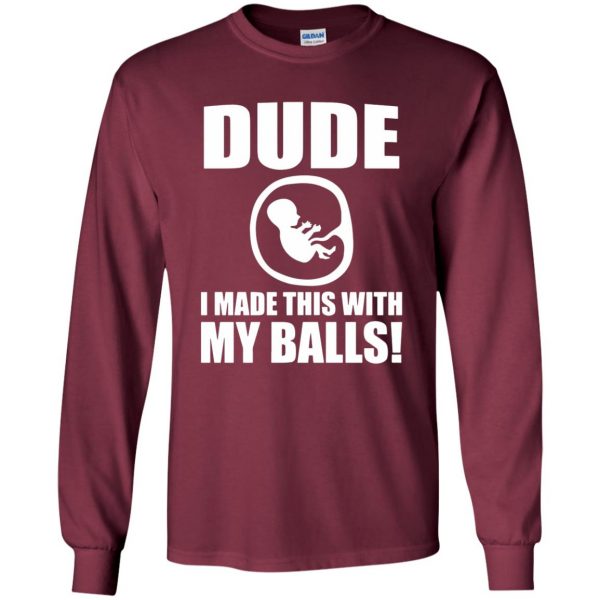 expectant father long sleeve - maroon