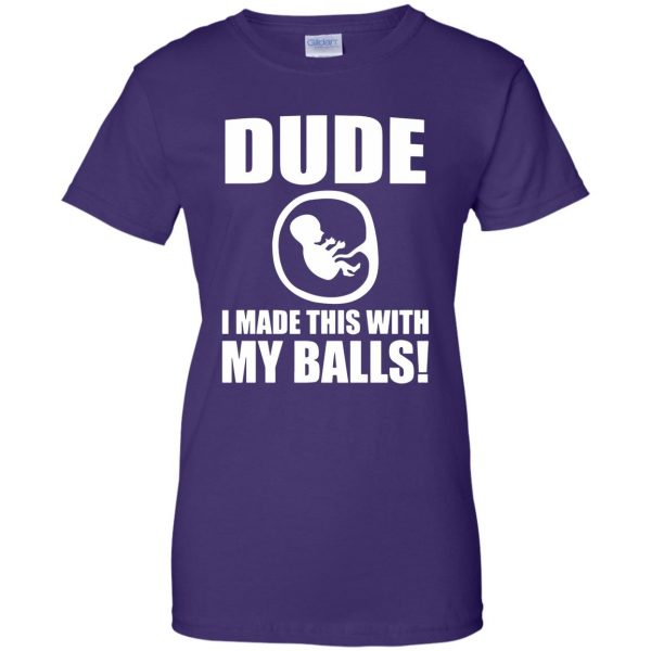 expectant father womens t shirt - lady t shirt - purple