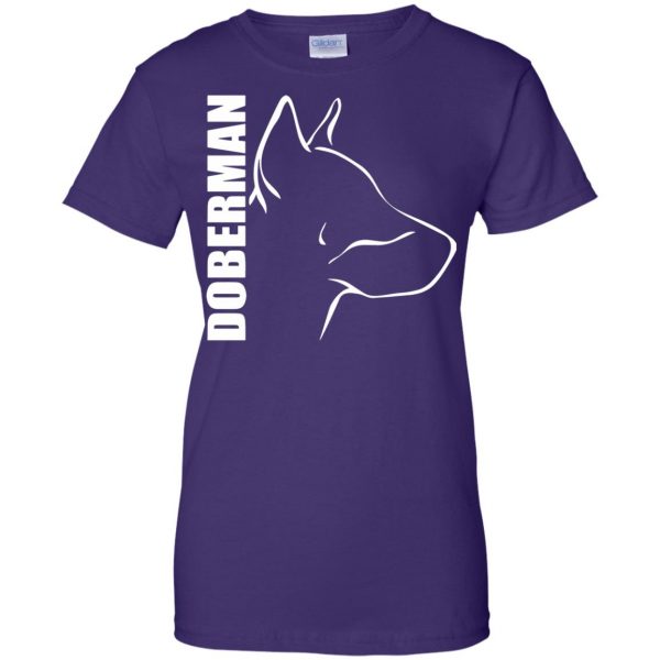 doberman womens t shirt - lady t shirt - purple