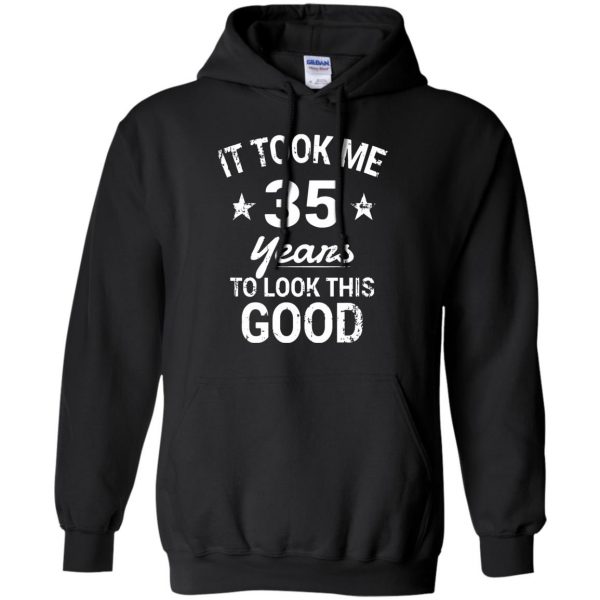 35th birthday hoodie - black