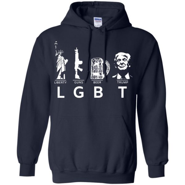 liberty guns beer trump hoodie - navy blue