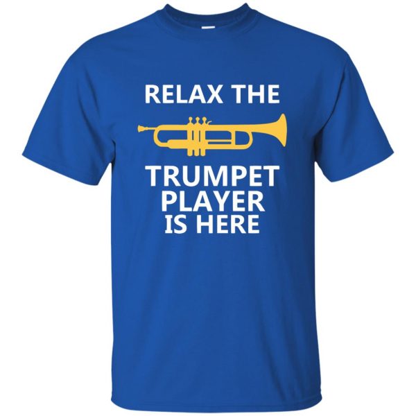 trumpet player t shirt - royal blue
