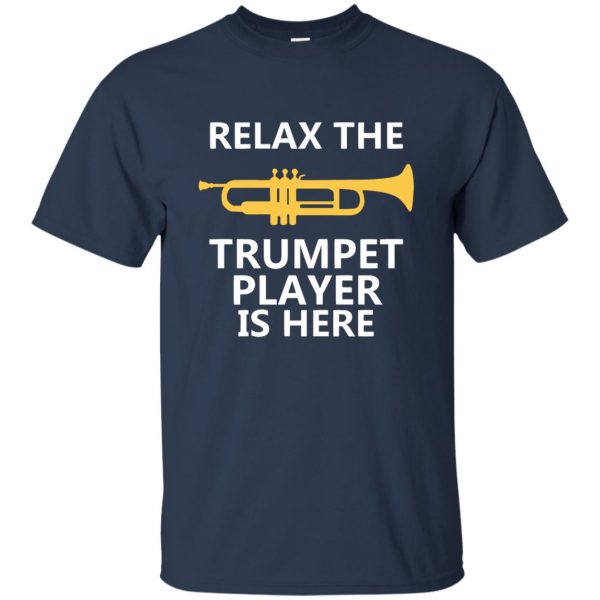 trumpet player t shirt - navy blue