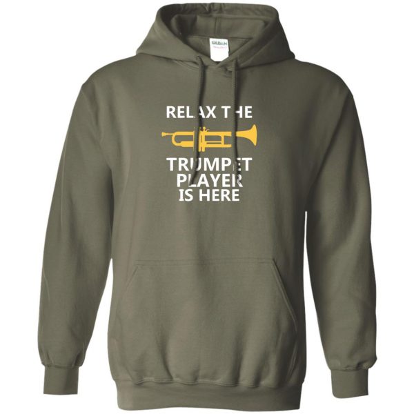 trumpet player hoodie - military green