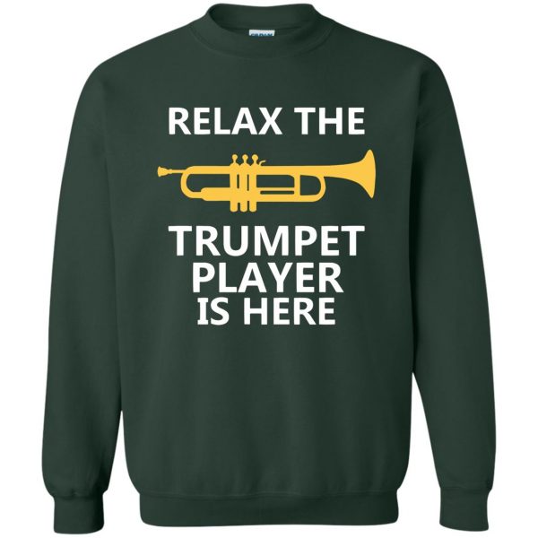 trumpet player sweatshirt - forest green