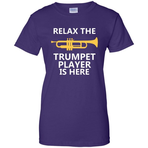 trumpet player womens t shirt - lady t shirt - purple