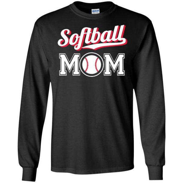 softball moms long sleeve - black