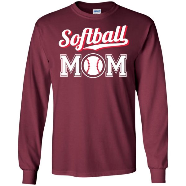 softball moms long sleeve - maroon