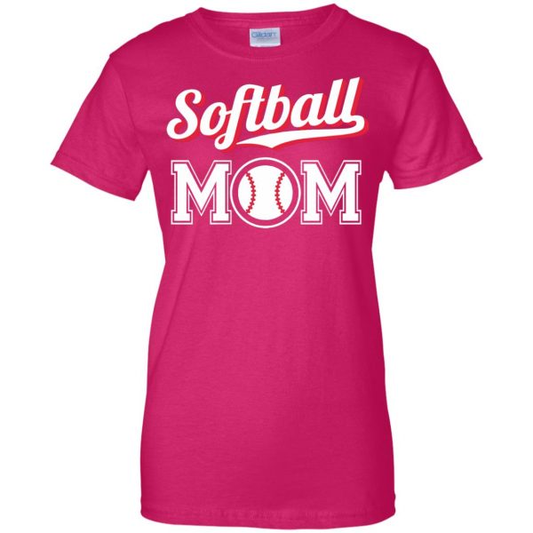 softball moms womens t shirt - lady t shirt - pink heliconia