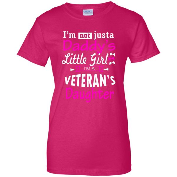veterans daughter womens t shirt - lady t shirt - pink heliconia
