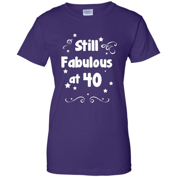 40 and fabulous womens t shirt - lady t shirt - purple