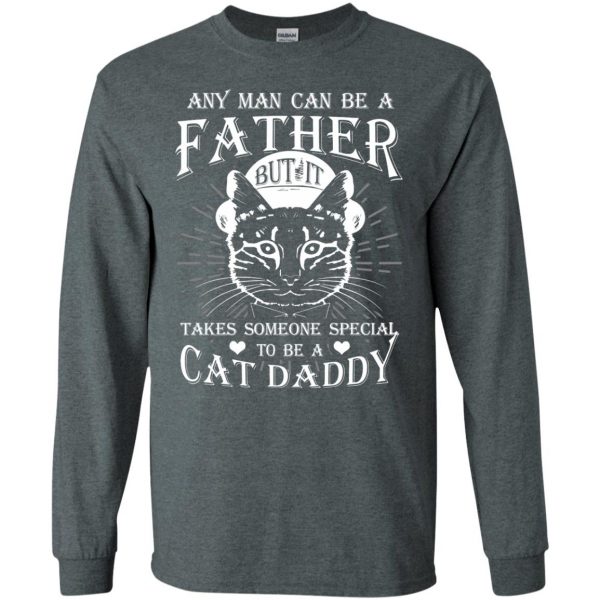cat daddy long sleeve - dark heather