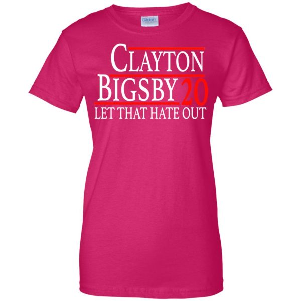 clayton bigsby womens t shirt - lady t shirt - pink heliconia